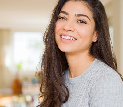 Woman with beautiful teeth smiling